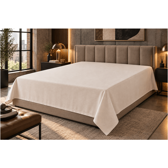 Prześcieradło bawełniane 160x210cm ecru -zdjęcie numer 1