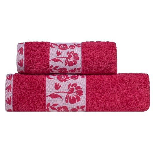 Ręcznik "FLORA" 70x140 450g/m2 Fuksja -zdjęcie numer 1