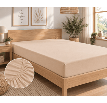 Prześcieradło jersey z gumką 180x200+25cm kość sło